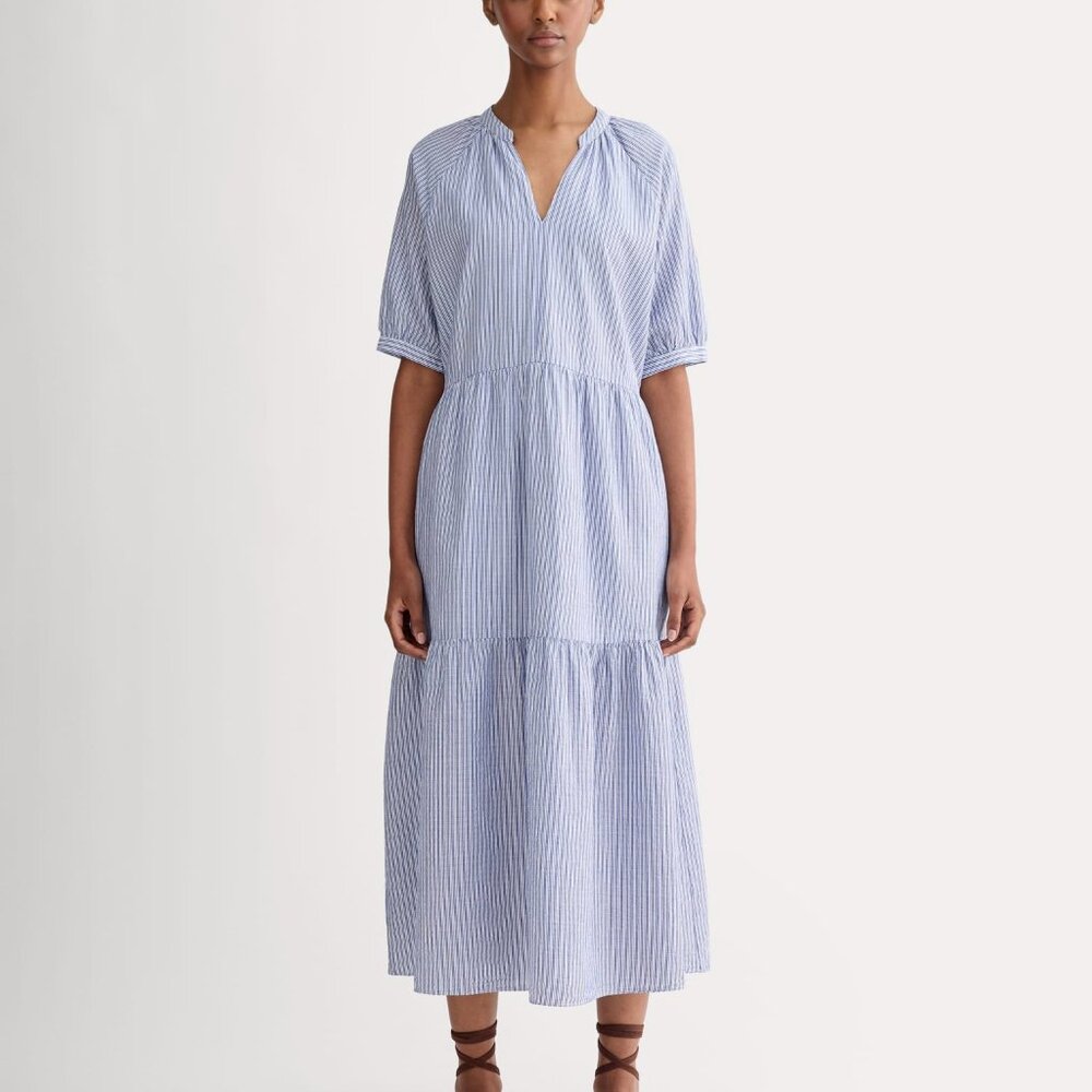 Everlane Women's Farmers Market Dress in Mazarine Blue/White, Small, Cotton
